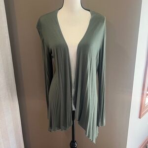 H.I.P. Women's Army Green Cardigan, Long Sleeve, Size Large